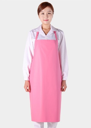 목걸이형 핑크 단면방수앞치마(중)