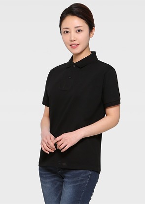30수 PK 실켓 검정 반팔 티셔츠(남여공용)