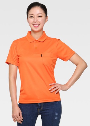 클론 베이직 오렌지 반팔 티셔츠(남여공용)