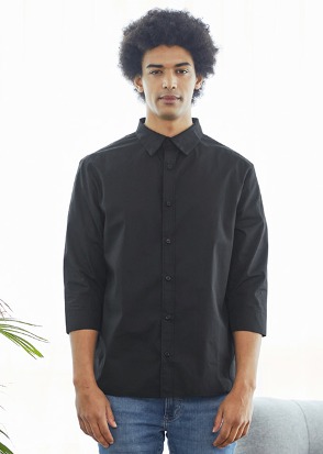 블랙 45수 T/C 칠부셔츠(남여공용)
